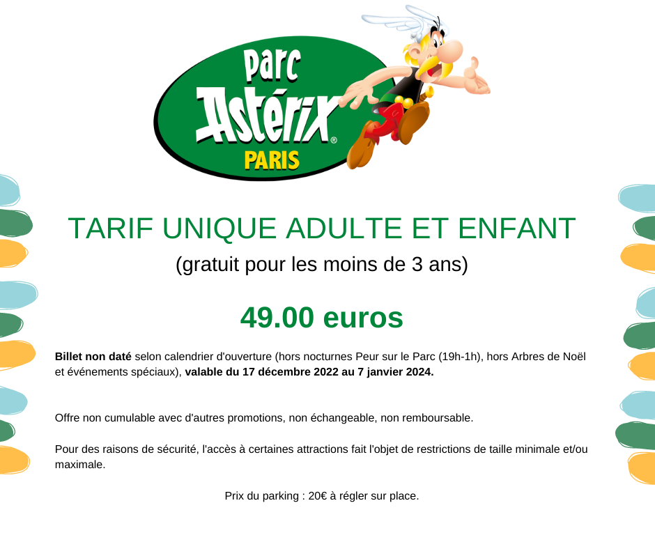 Tarif unique Astérix