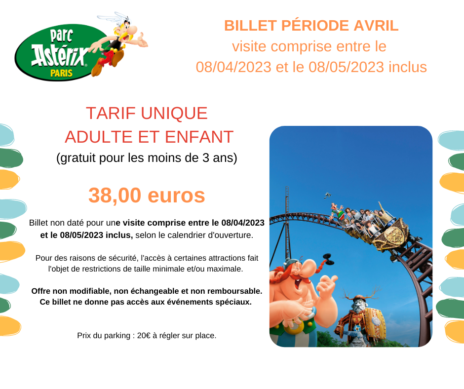 Tarif avril 23