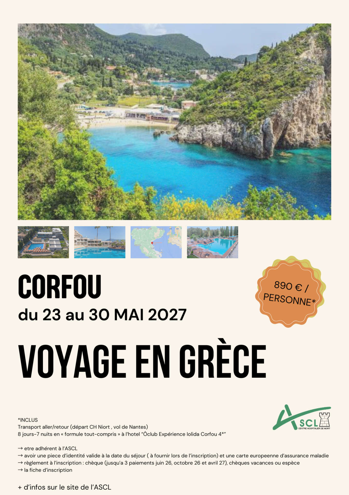 Affiche voyage au soleil 1 corfou 2027